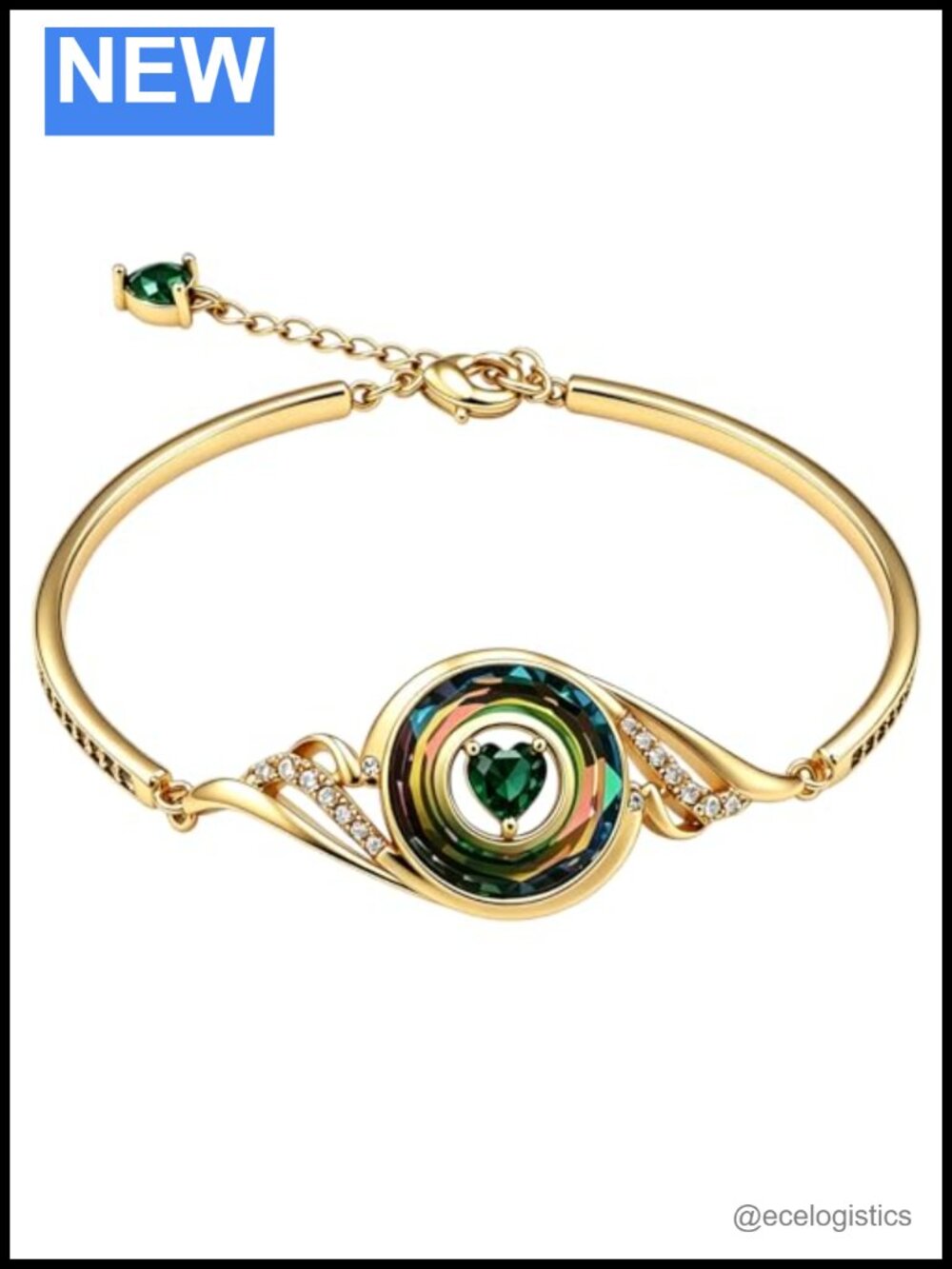 14K Gold Plated Phoenix Birthstone Bracelet Adjustable Link Women's Jewelry